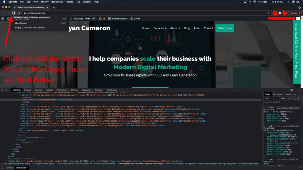 Why are my WordPress changes not showing on my website? This is how you fix it on Google Chrome.